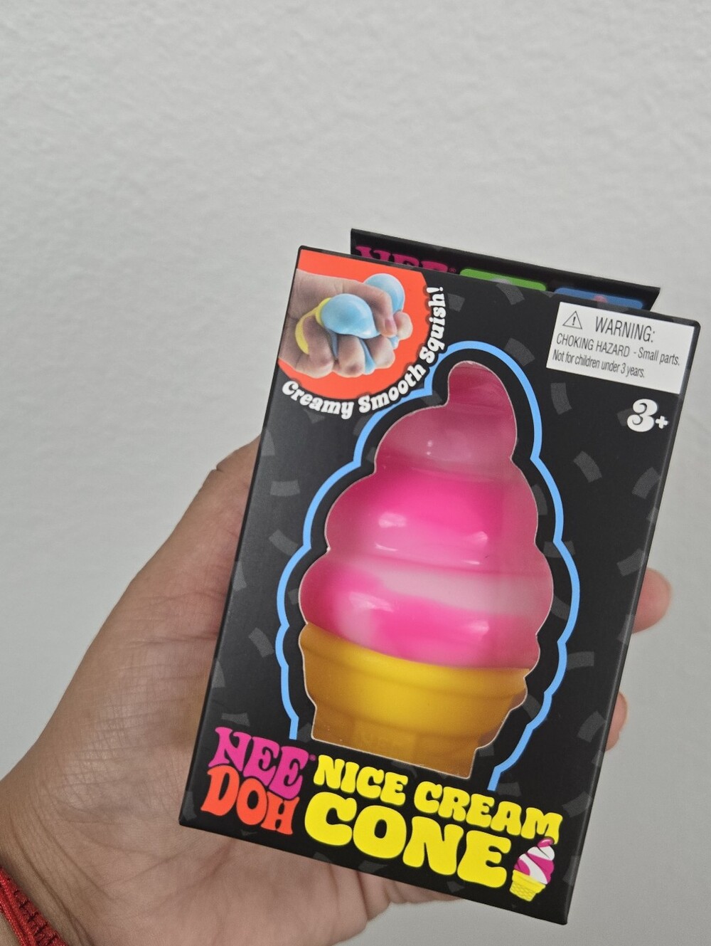 NIB Pink Needoh Nice Cream Cone Stress squishy Toy